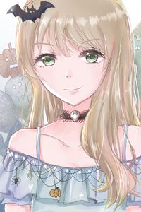 Preview wallpaper girl, choker, dress, halloween, anime