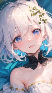 Preview wallpaper girl, choker, flowers, sunlight, anime