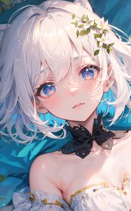 Preview wallpaper girl, choker, flowers, sunlight, anime