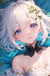 Preview wallpaper girl, choker, flowers, sunlight, anime