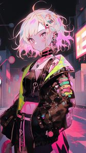 Preview wallpaper girl, choker, jewelry, hairpins, anime