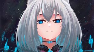 Preview wallpaper girl, choker, neko, anime