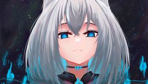 Preview wallpaper girl, choker, neko, anime