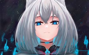 Preview wallpaper girl, choker, neko, anime