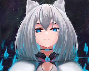 Preview wallpaper girl, choker, neko, anime