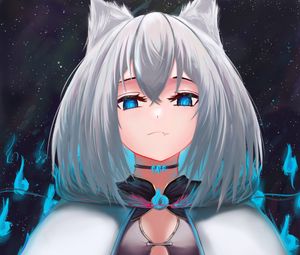 Preview wallpaper girl, choker, neko, anime