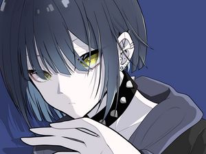 Preview wallpaper girl, choker, piercing, anime