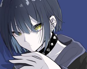 Preview wallpaper girl, choker, piercing, anime