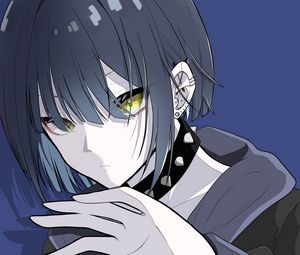 Preview wallpaper girl, choker, piercing, anime