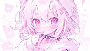 Preview wallpaper girl, choker, pink, anime