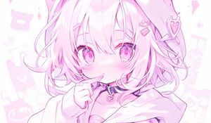 Preview wallpaper girl, choker, pink, anime