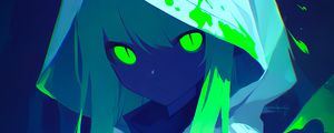 Preview wallpaper girl, cloak, art, anime, acid