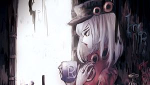 Preview wallpaper girl, cloak, cap, anime, art