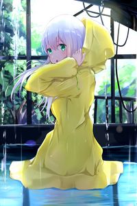 Preview wallpaper girl, cloak, hood, anime, art