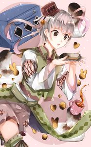 Preview wallpaper girl, cookies, watercolor, anime