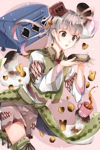 Preview wallpaper girl, cookies, watercolor, anime