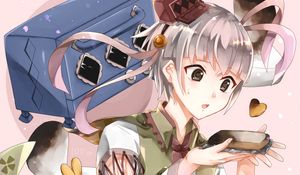 Preview wallpaper girl, cookies, watercolor, anime