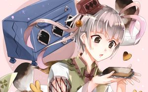 Preview wallpaper girl, cookies, watercolor, anime