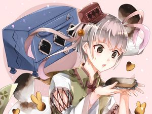 Preview wallpaper girl, cookies, watercolor, anime