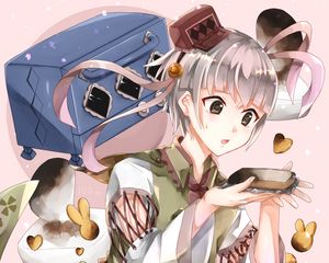 Preview wallpaper girl, cookies, watercolor, anime