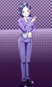 Preview wallpaper girl, costume, anime, art, purple