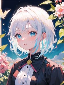Preview wallpaper girl, costume, flowers, anime