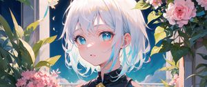 Preview wallpaper girl, costume, flowers, anime