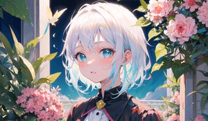 Preview wallpaper girl, costume, flowers, anime