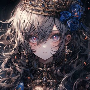 Preview wallpaper girl, crown, queen, jewelry, anime