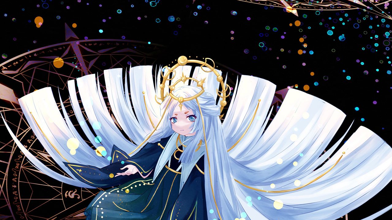 Wallpaper girl, crown, queen, astrologer, anime