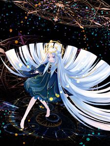 Preview wallpaper girl, crown, queen, astrologer, anime