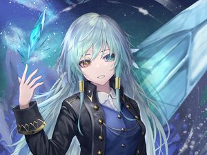 Preview wallpaper girl, crystal, superpower, anime, art