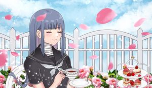 Preview wallpaper girl, cup, tea party, anime, art