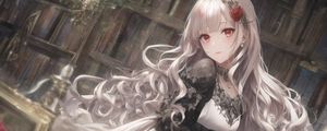 Preview wallpaper girl, curls, dress, art, anime