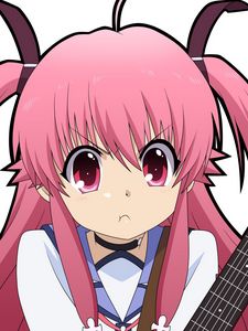 Preview wallpaper girl, cute, indignation, guitar, background