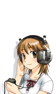 Preview wallpaper girl, cute, smile, headphones, music