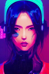 Preview wallpaper girl, cyborg, art