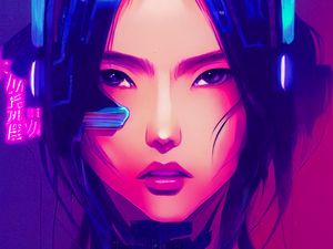 Preview wallpaper girl, cyborg, art