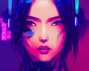 Preview wallpaper girl, cyborg, art