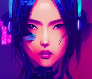 Preview wallpaper girl, cyborg, art