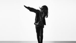 Preview wallpaper girl, dance, hands, gesture, bw