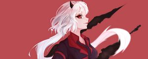 Preview wallpaper girl, demon, costume, anime, art, red