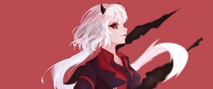 Preview wallpaper girl, demon, costume, anime, art, red