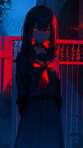 Preview wallpaper girl, demon, dark, art, anime