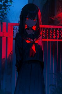 Preview wallpaper girl, demon, dark, art, anime