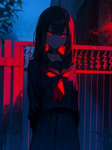 Preview wallpaper girl, demon, dark, art, anime