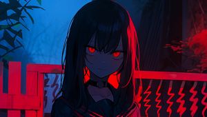 Preview wallpaper girl, demon, dark, art, anime