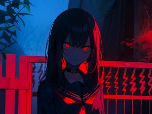 Preview wallpaper girl, demon, dark, art, anime