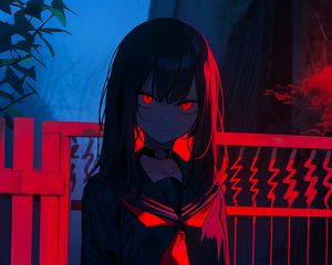 Preview wallpaper girl, demon, dark, art, anime