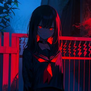 Preview wallpaper girl, demon, dark, art, anime